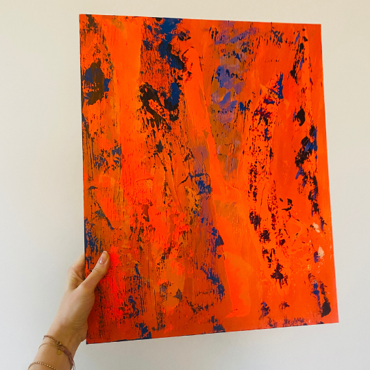 Schilderij oranje Let The Colors Speak kunst Utrecht